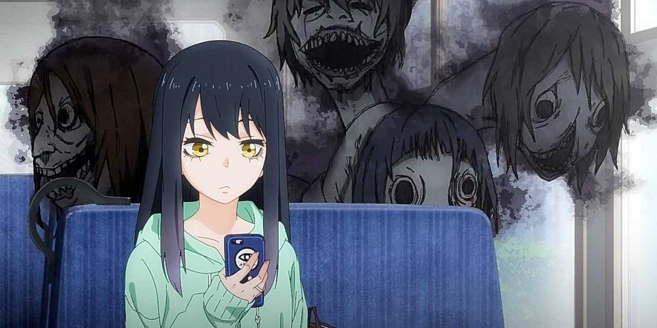 Mieruko-Chan Miko ignoring a spirit