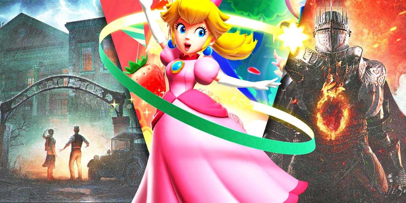 Imágenes divididas de Alone in The Dark Remake, Princess Peach Overload y Dragon Dogma 2