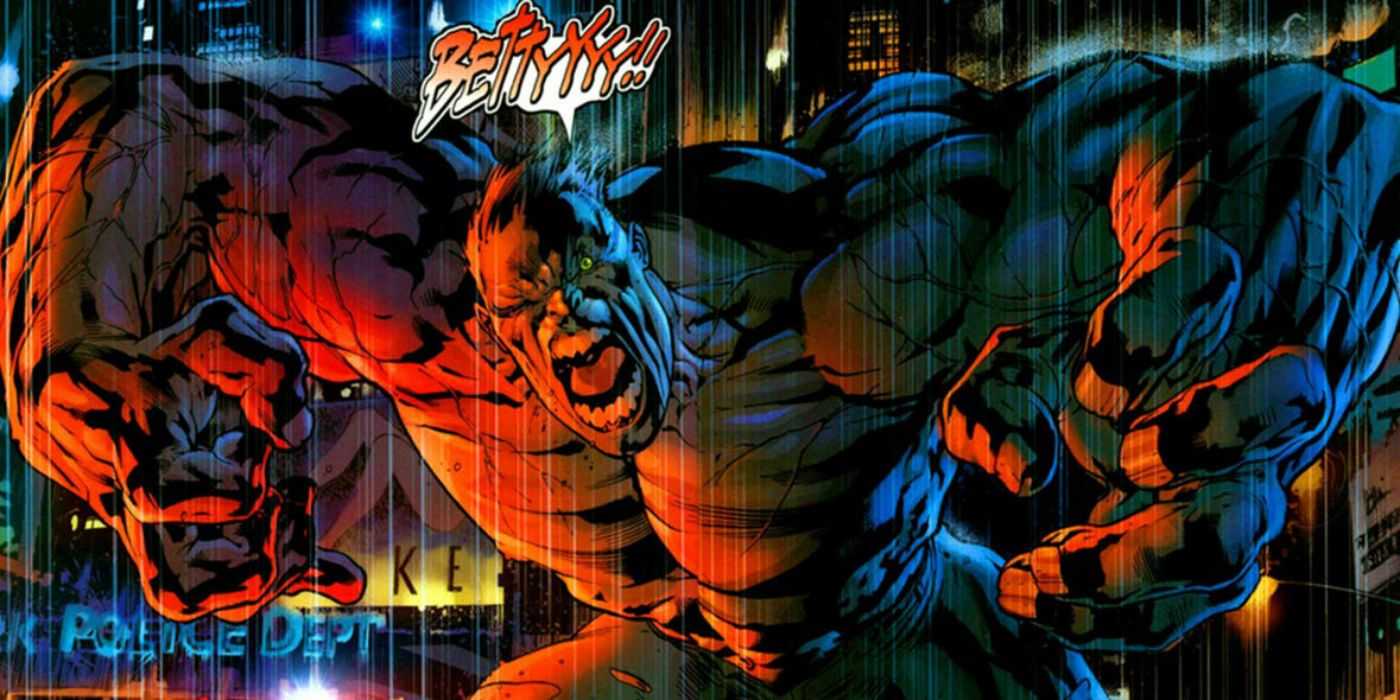 Obrázok Ultimate Hulk, ktorý reve a kričí za Betty Ross