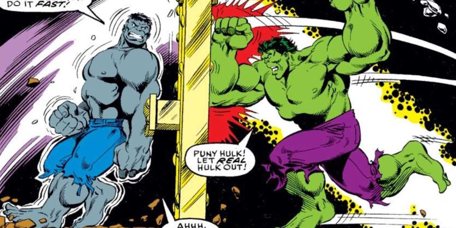 Rozdelený obrázok Maestra a Entropy Hulka z filmu The Immortal Hulk
