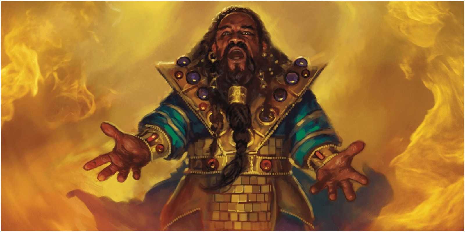 Klerik obklopený magickou energiou pri vrhaní svetelného kúzla v DnD