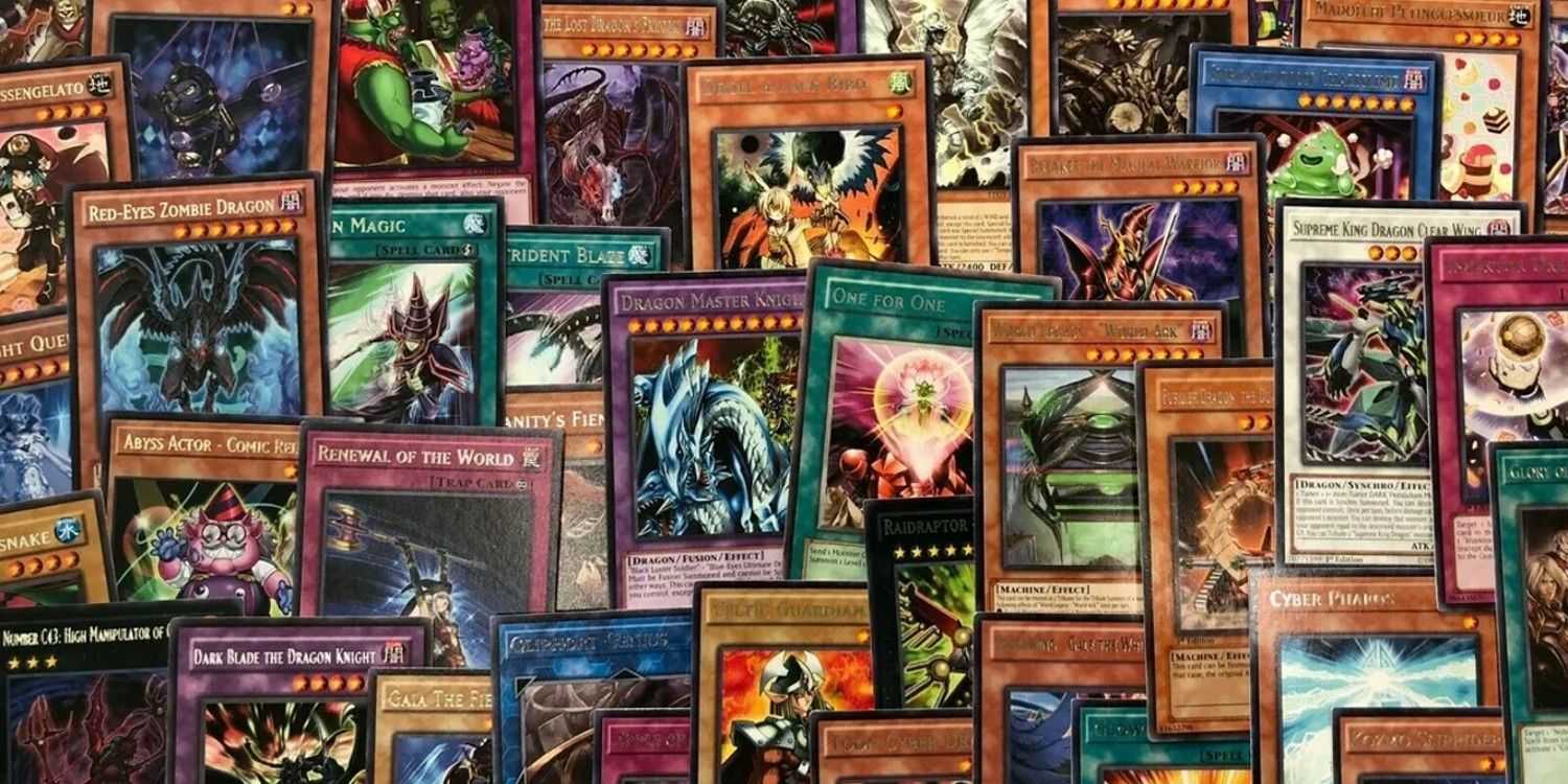 Ein Bildschirm voller zufälliger Yu-Gi-Oh-Karten