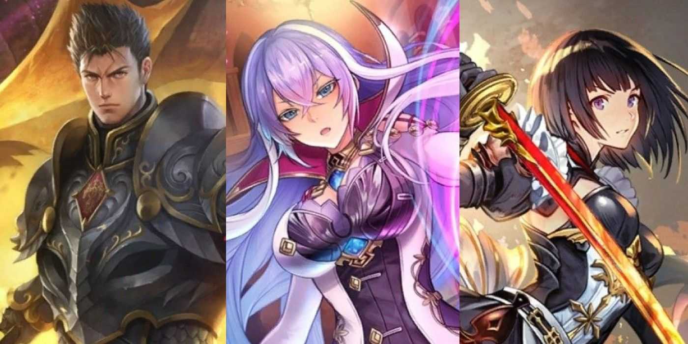 Ein Bild verschiedener Shadowverse-Charaktere, darunter Rowen Dragespear, Isabelle und Erika Sumeragi