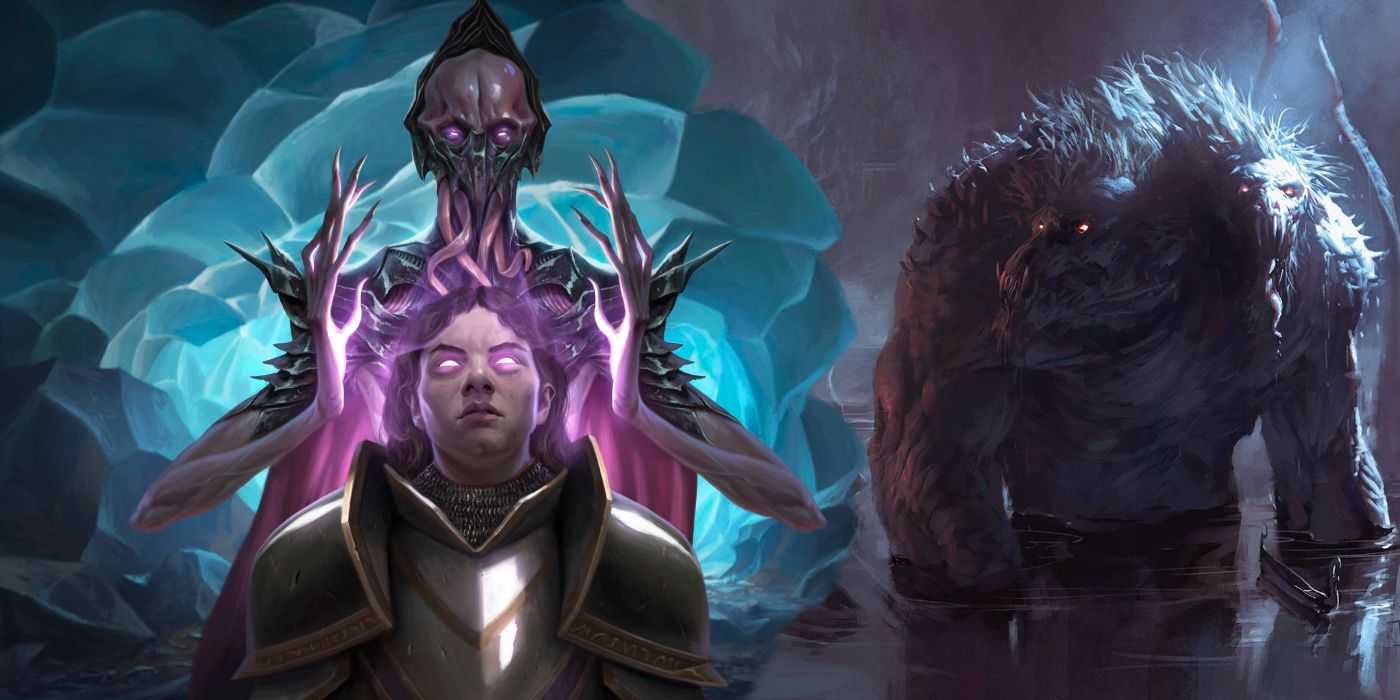 Una-imagen-dividida-de-un-desollador-mente-y-demogorgon-de-dnd-1