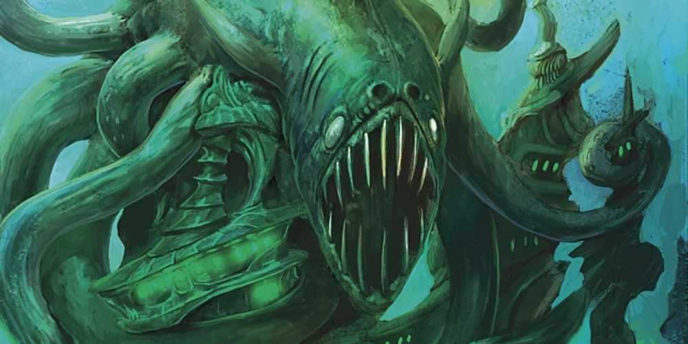 El dnd demonio dagon, un enorme monstruo calamar