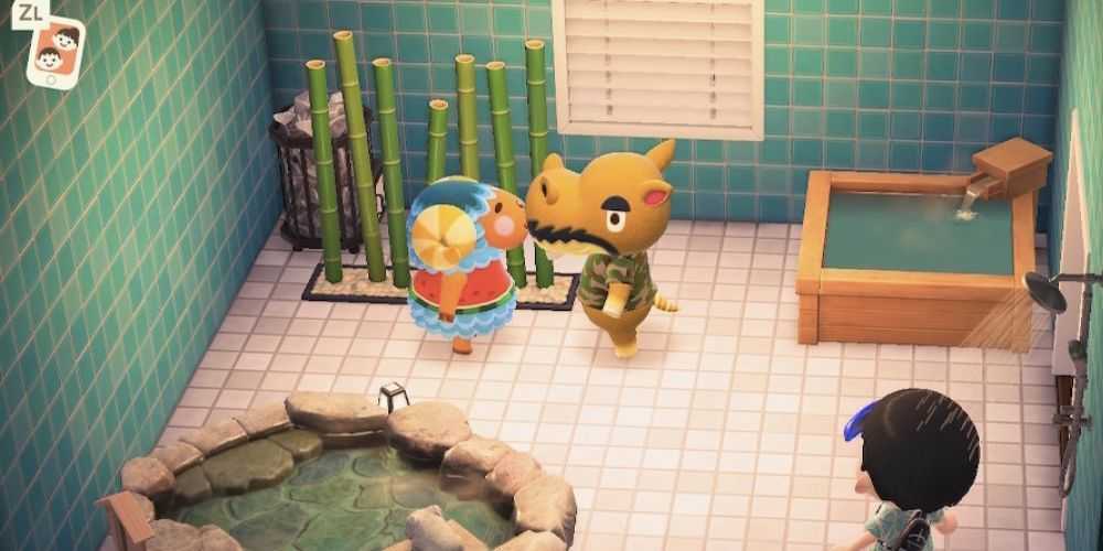 『Animal Crossing_ New Horizons』の家にいるカバのハリー