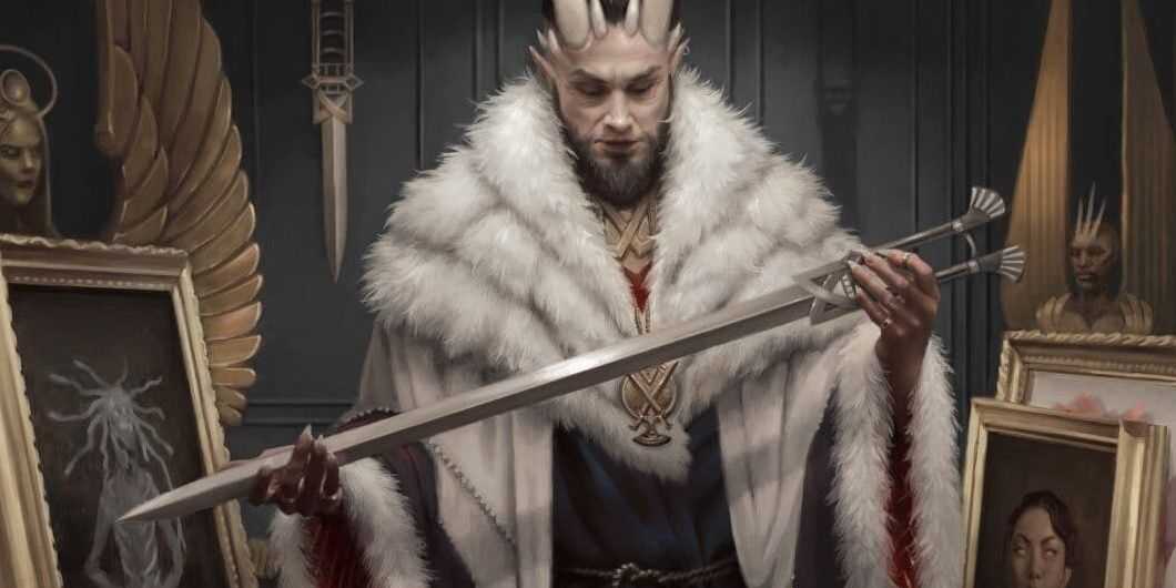 Na obrázku je Lord Xander obklopený maľbami v D&D