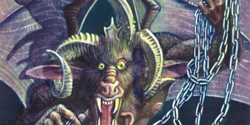 Démon drží reťaze v mtg