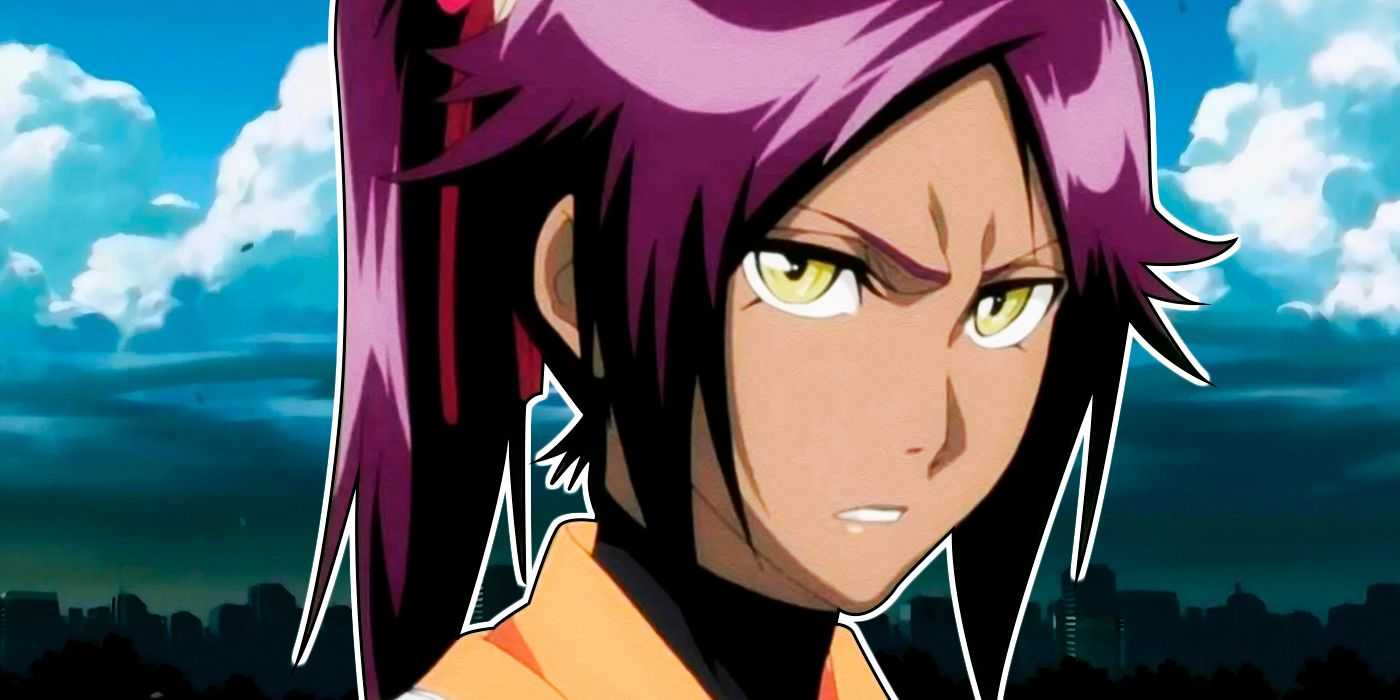 曇り空を背景にした『BLEACH』の四鳳院夜一
