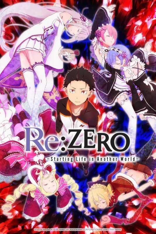 Subaru und die Re:Zero-Besetzung auf der Anime-Promo
