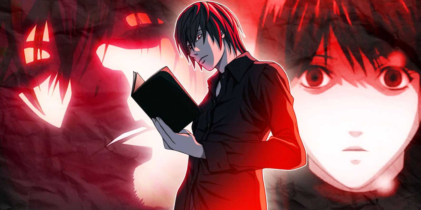L der Detektiv, Light Yagami/Kira mit dem Death Note und Naomi Misora aus dem Anime Death Note