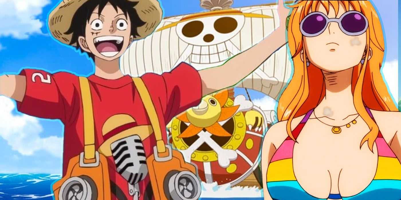 Ruffy und Nami im Urlaub vor dem Thousand Sunny