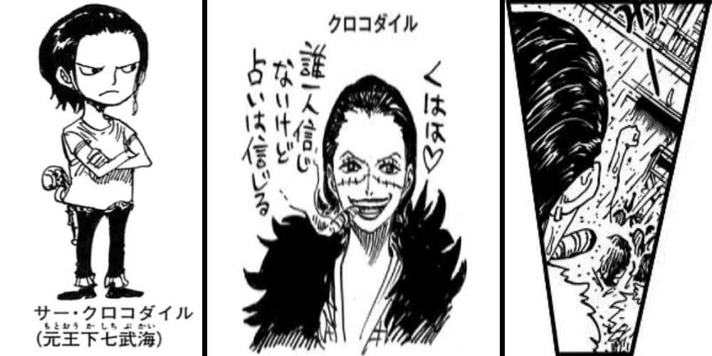 Эскиз крокодила, поменявшего пол, нарисованный создателем One Piece Эйитиро Одой.