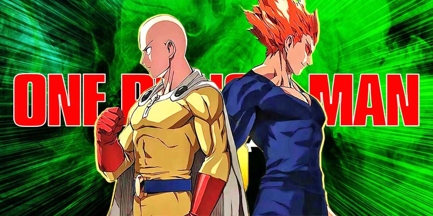 Saitama a Garou stoja chrbtom k sebe v 3. sezóne One-Punch Man