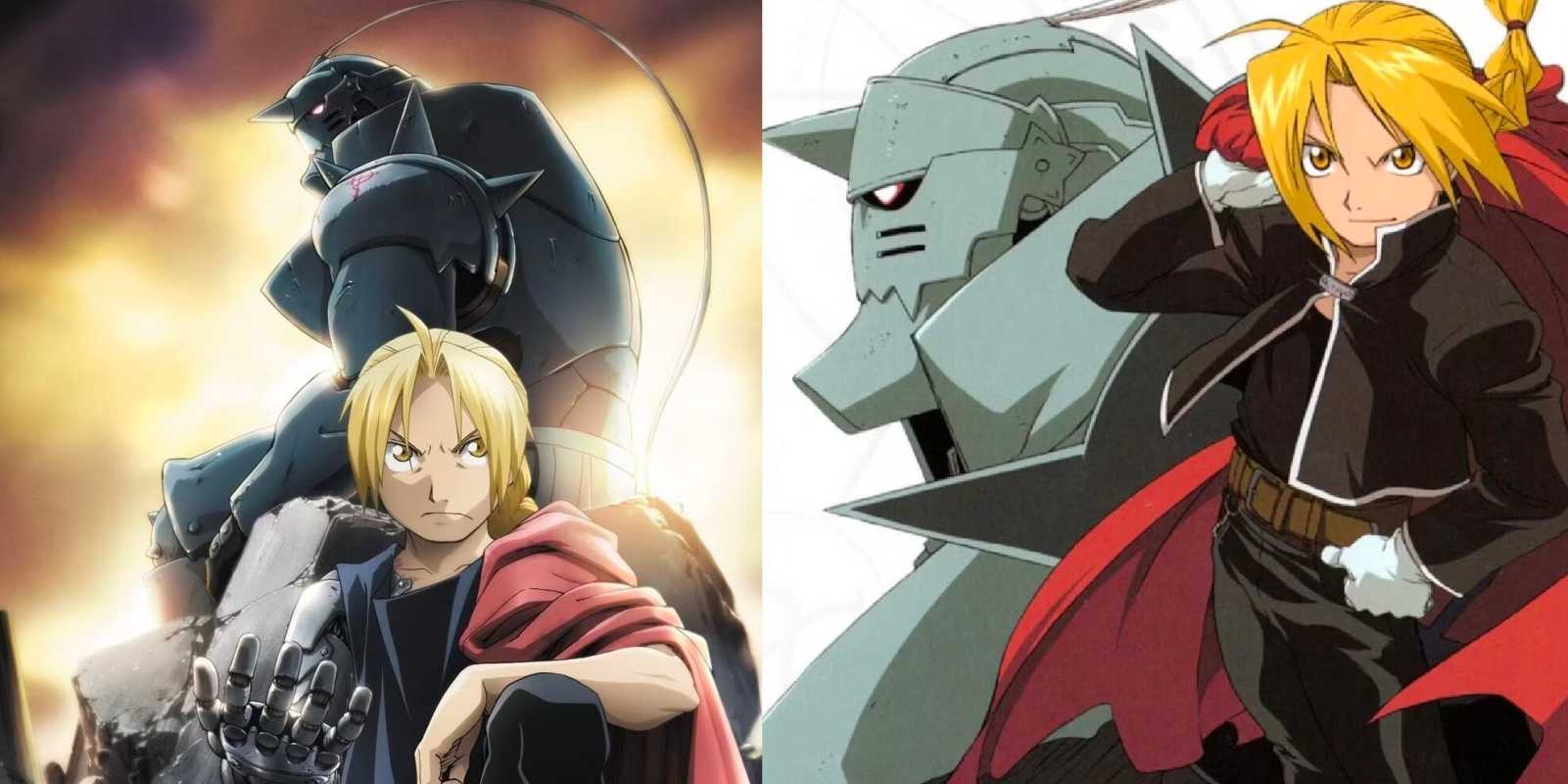 左側が FMAB のエルリック兄弟、右側が 2003 年の FMA の分割画像。