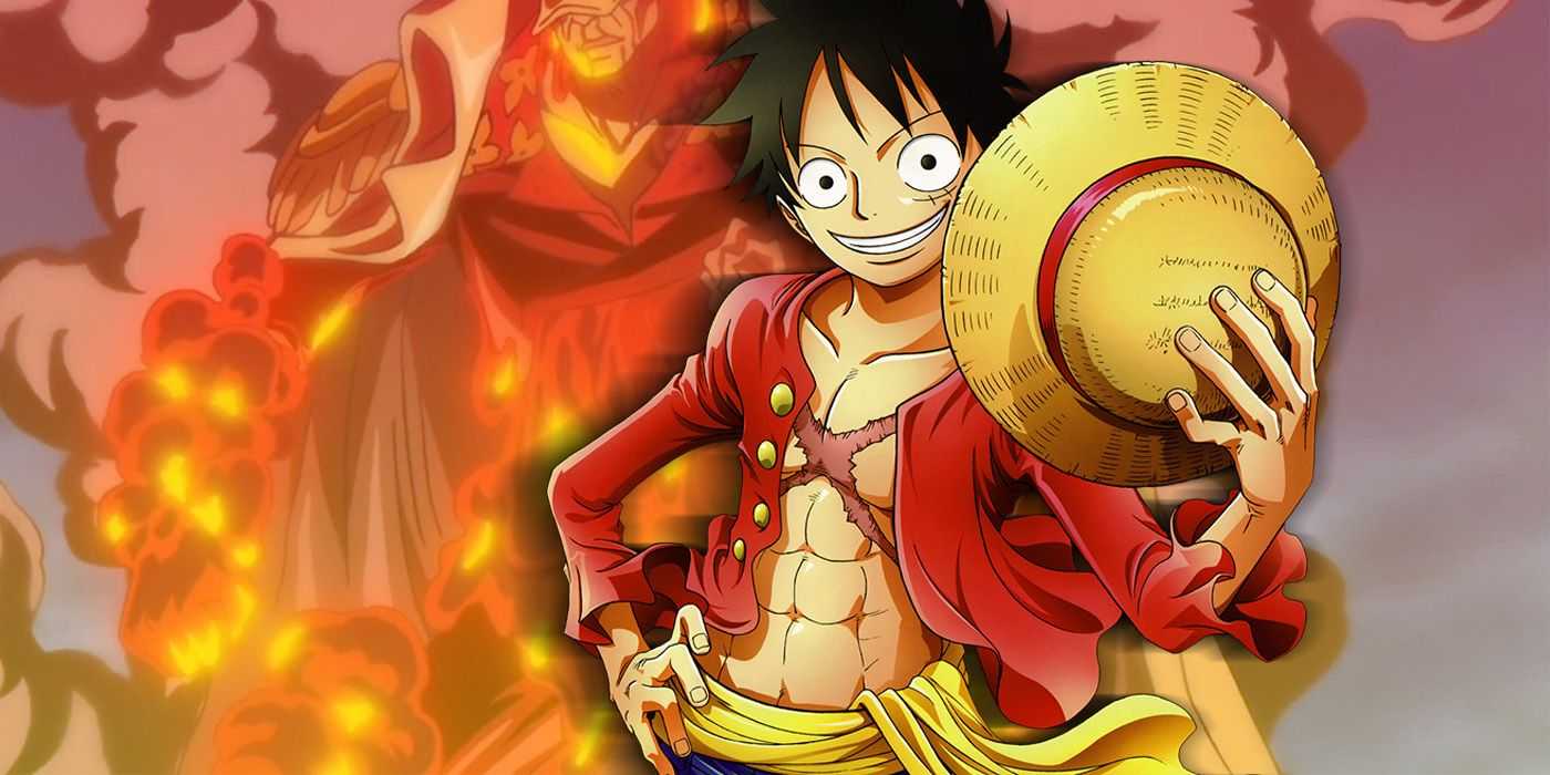 Luffy D Monkey sosteniendo su sombrero de paja, su cicatriz en el pecho expuesta