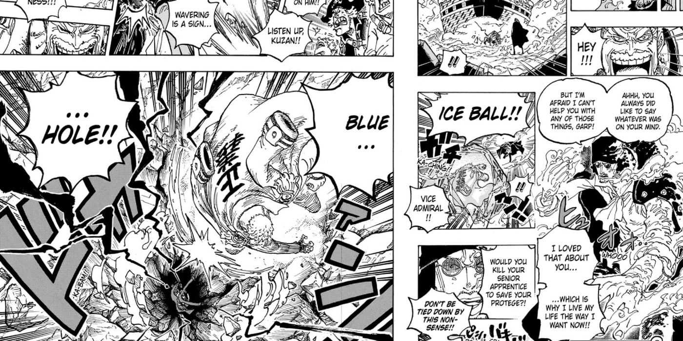 Garp schlägt Kuzan in One Piece