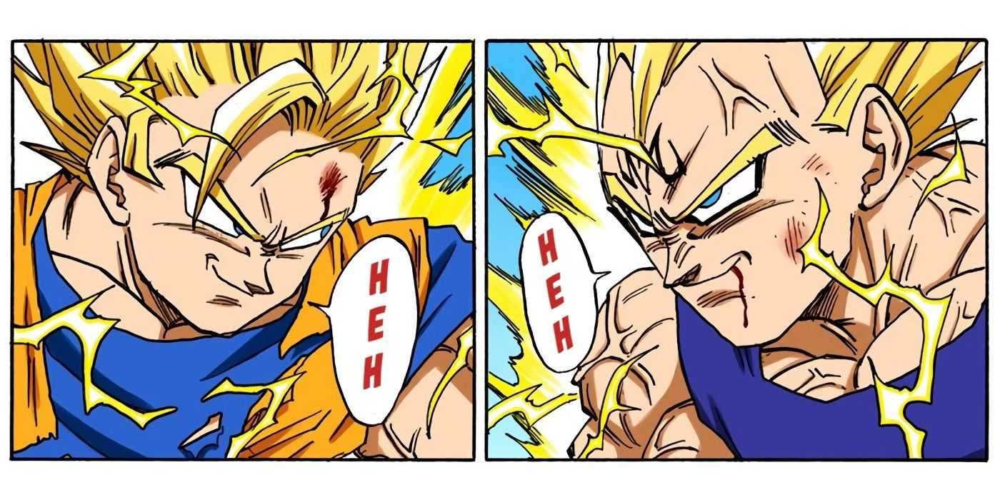 Goku contra Majin Vegeta en el manga Dragon Ball