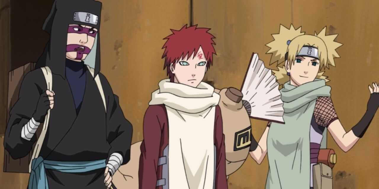 Naruto Cuarto Raikage mirando hacia abajo y mirando fijamente