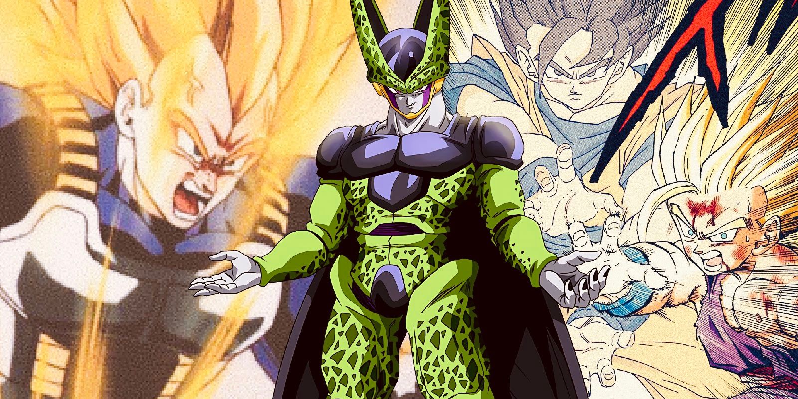 Célula perfecta, ssj ascendido vegeta y Gohan padre hijo Kamehameha en DBZ