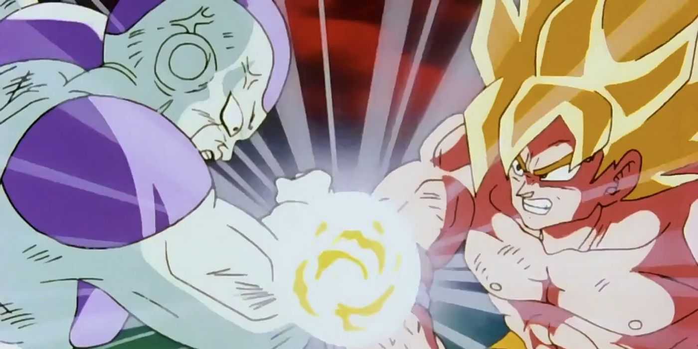 Гоку против Фризы в Dragon Ball.