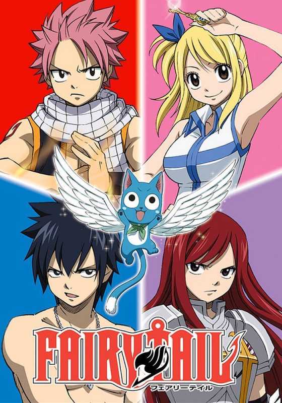 Die Hauptfiguren posieren im Fairy Tail Anime Poster