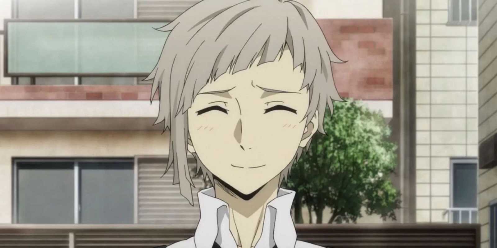 Dazai sostiene a Atsushi en Bungou Stray Dogs.