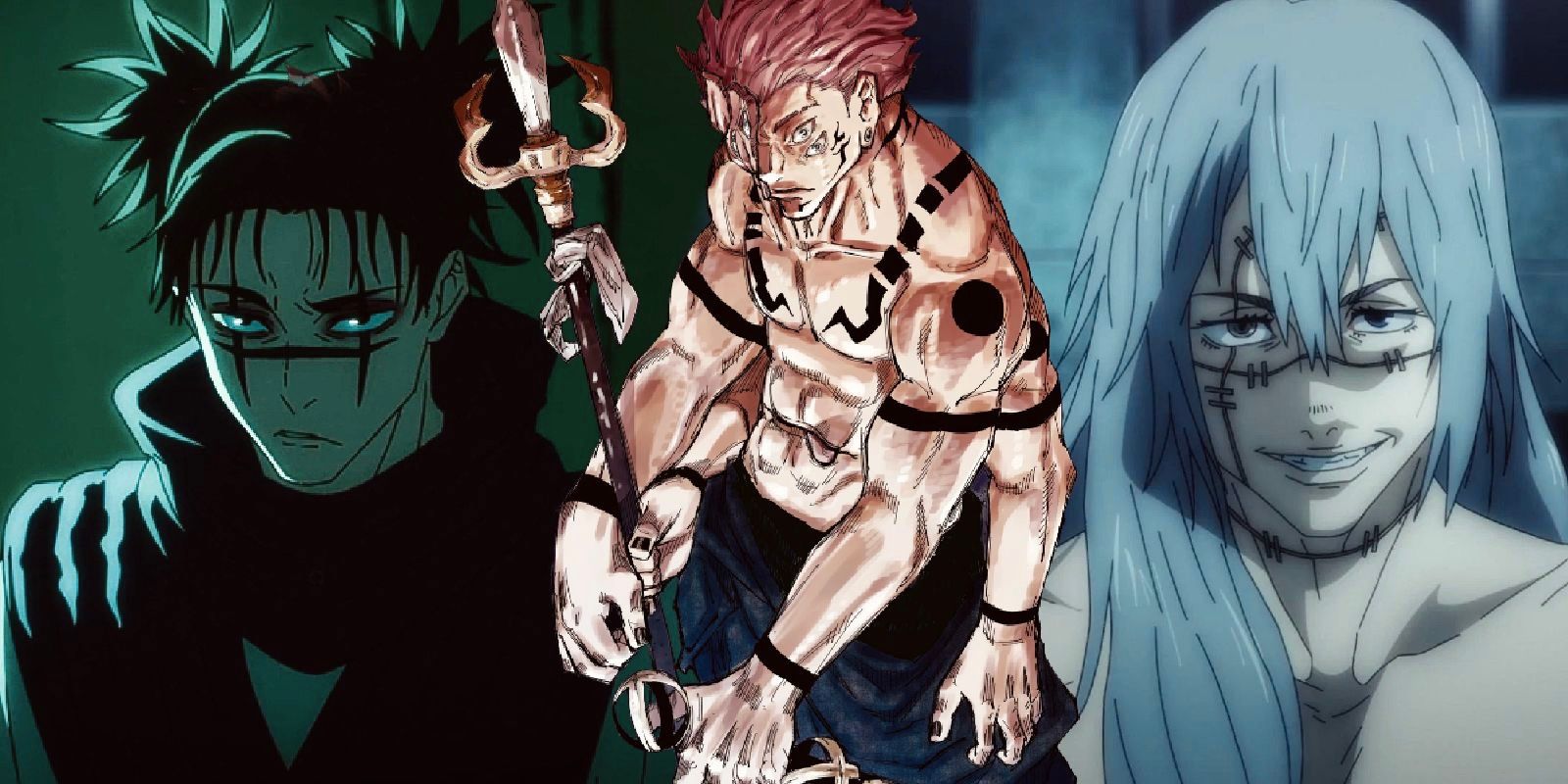 Verfluchte Geister im Jujutsu Kaisen Mahito Sukuna und Choso
