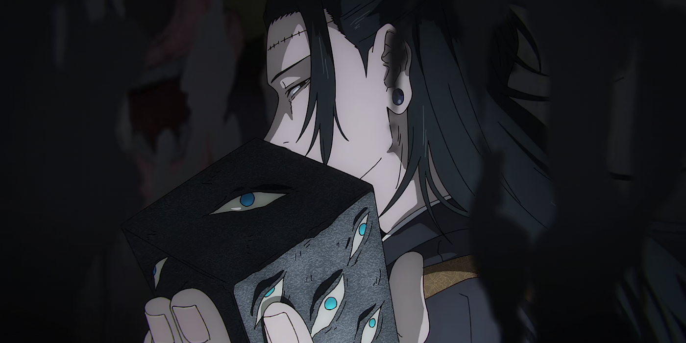 Kenjaku sosteniendo el Reino Prisión en el final de la temporada 2 de Jujutsu Kaisen