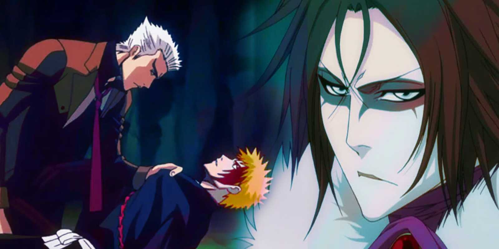 戦闘中の一護とアニメ「BLEACH」の他のキャラクターのコラージュ