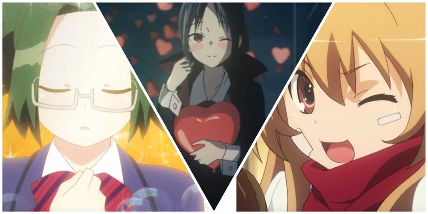 Rozdelený celovečerný obrázok Himiko, Kaguya a Taiga z romantického anime