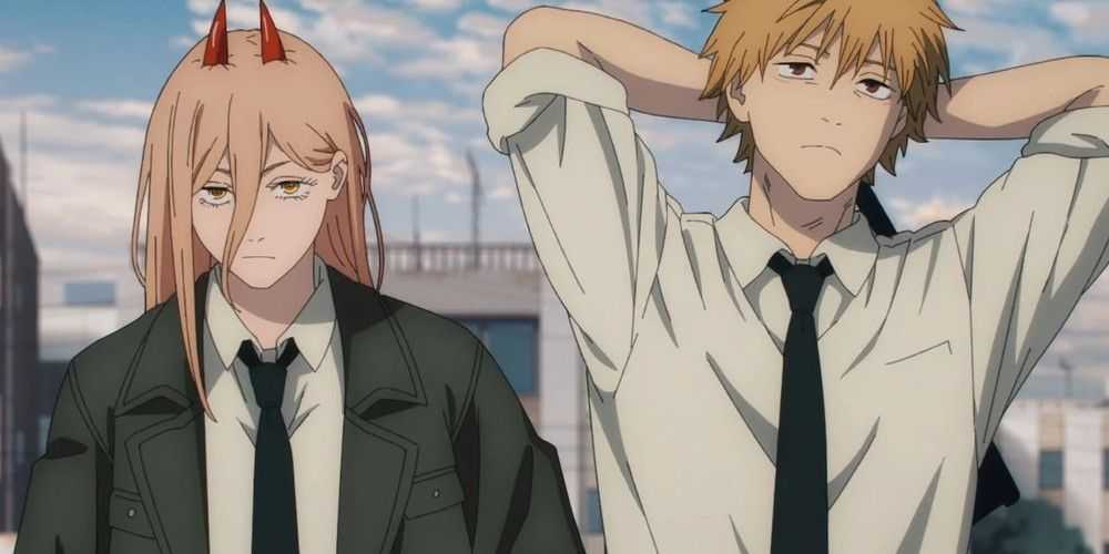 Power y Denji holgazaneando en Chainsaw Man