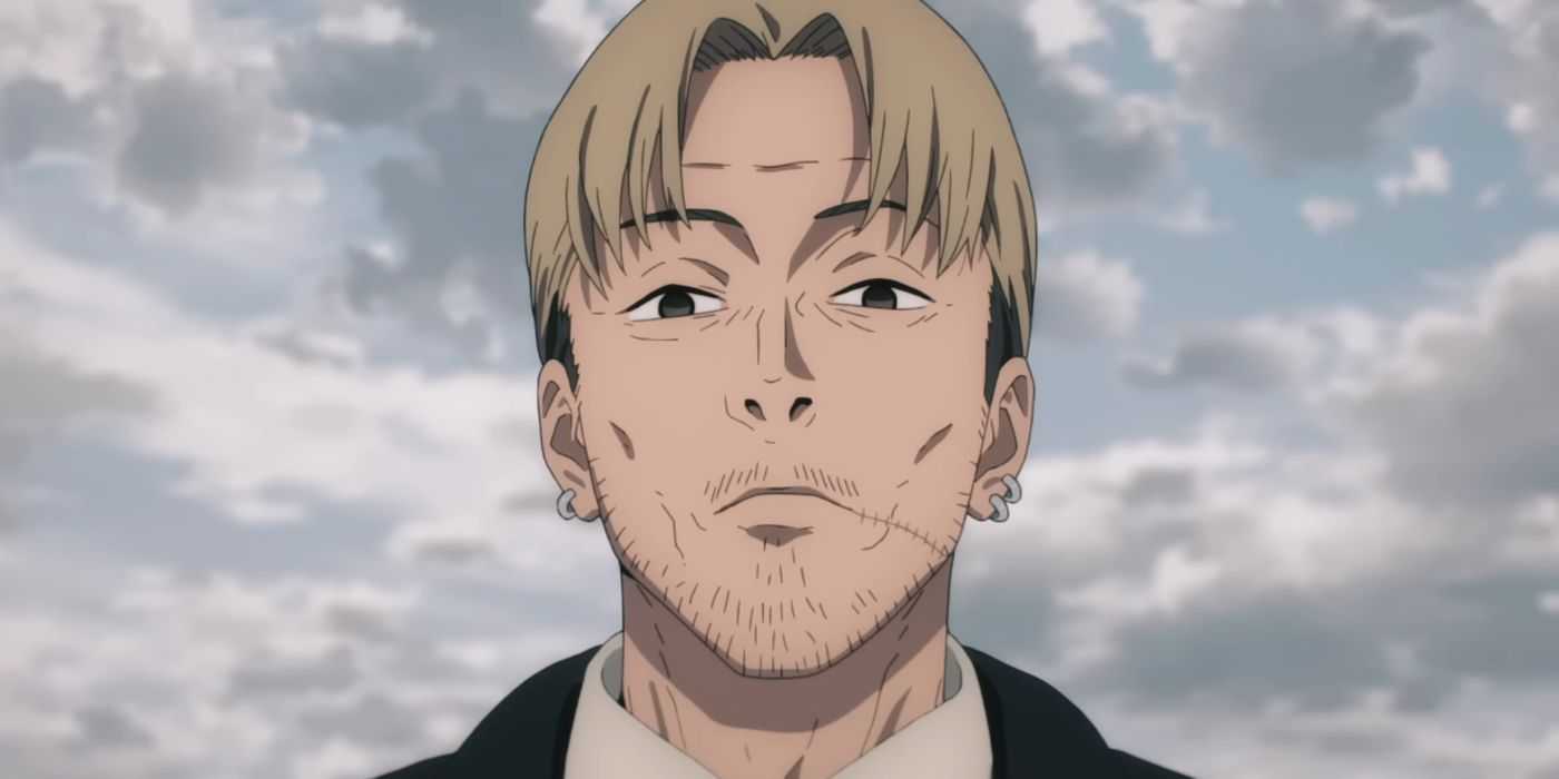 Un primer plano de Kishibe lamentándose en Chainsaw Man.