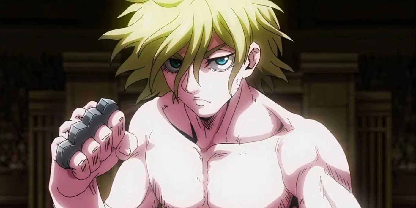 Adam derrota a Zeus con sus nudillos de bronce en Record of Ragnarok.