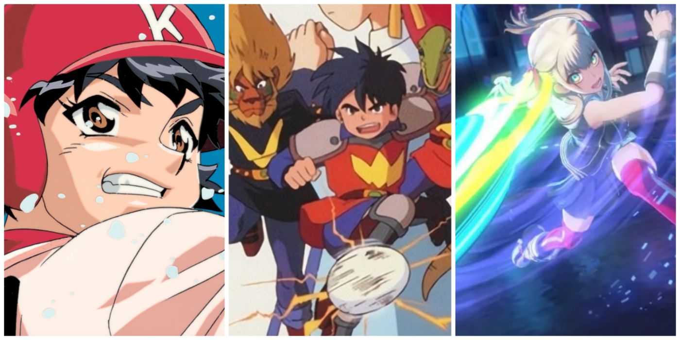 Ein geteiltes Bild von Princess Nine, Dragon League und Tribe Nine Sport-Anime