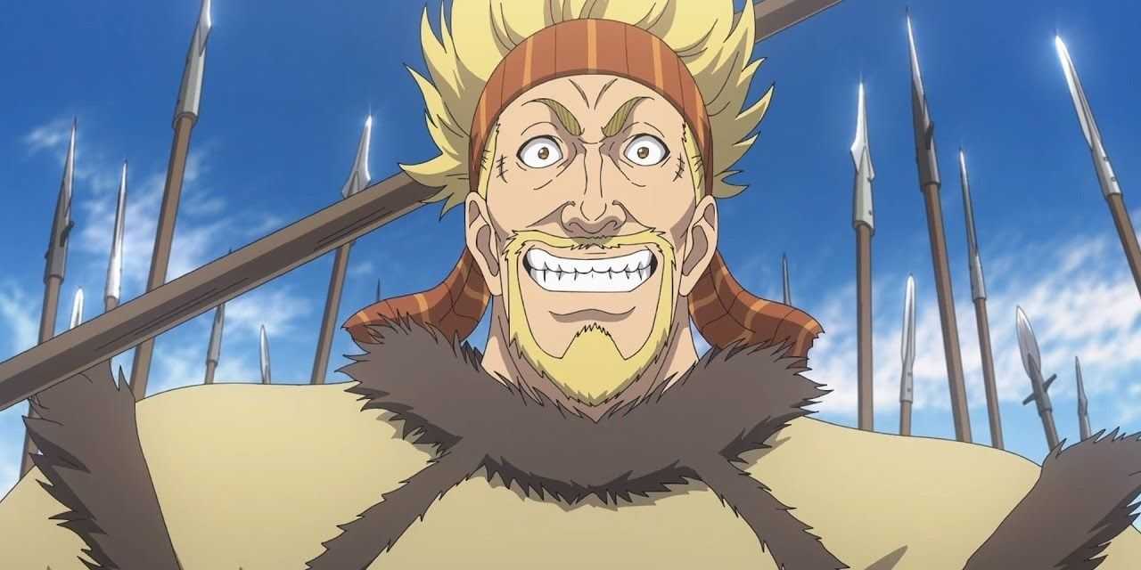 Thorkell sa usmieva v boji vo Vinland Saga.