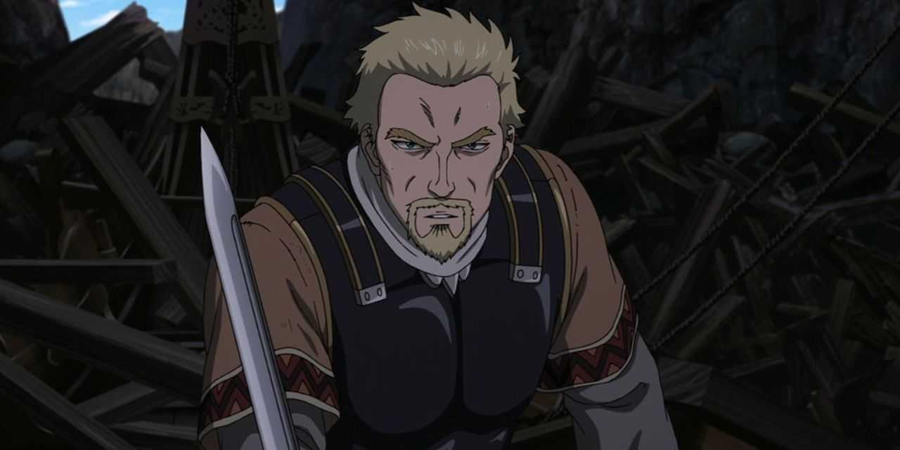 Askeladd výpad s mečom vo Vinland Saga.