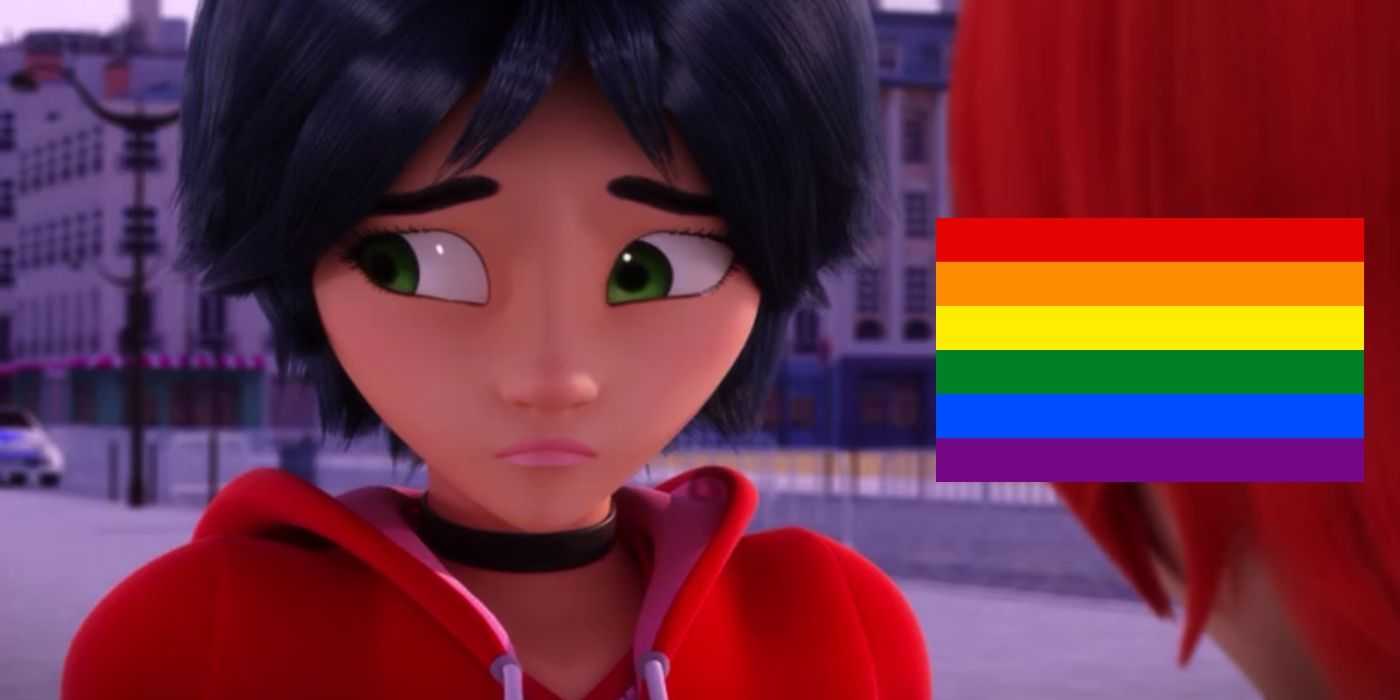 Marc Anciel vyzerá v Miraculous Ladybug ustarostený s LGBTQ+ vlajkou