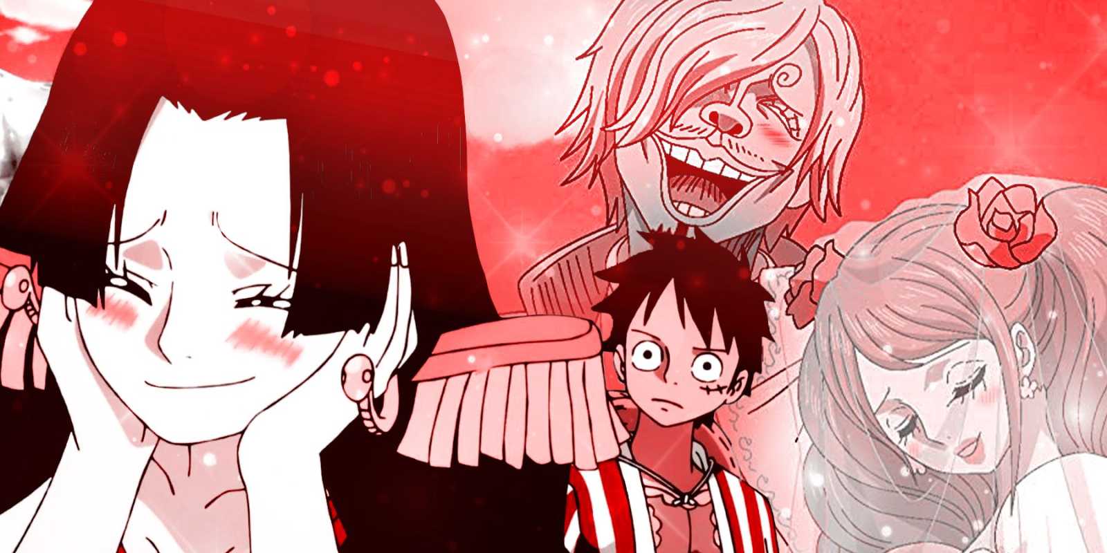 Postavy z One Piece sa červenajú nad romantikou