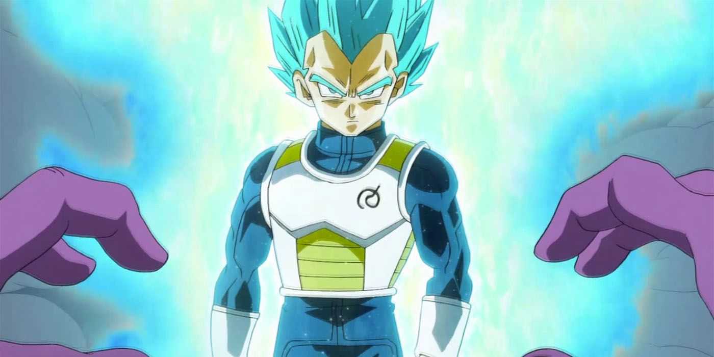 ドラゴンボール超で超サイヤ人ブルーベジータがゴールデンフリーザを威嚇