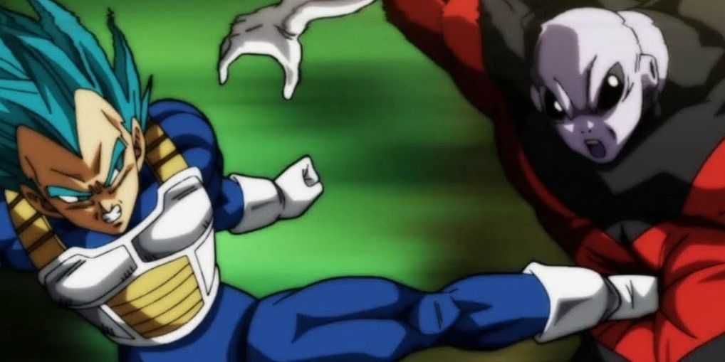 ドラゴンボール超でジレンと戦い、腹を蹴るベジータ