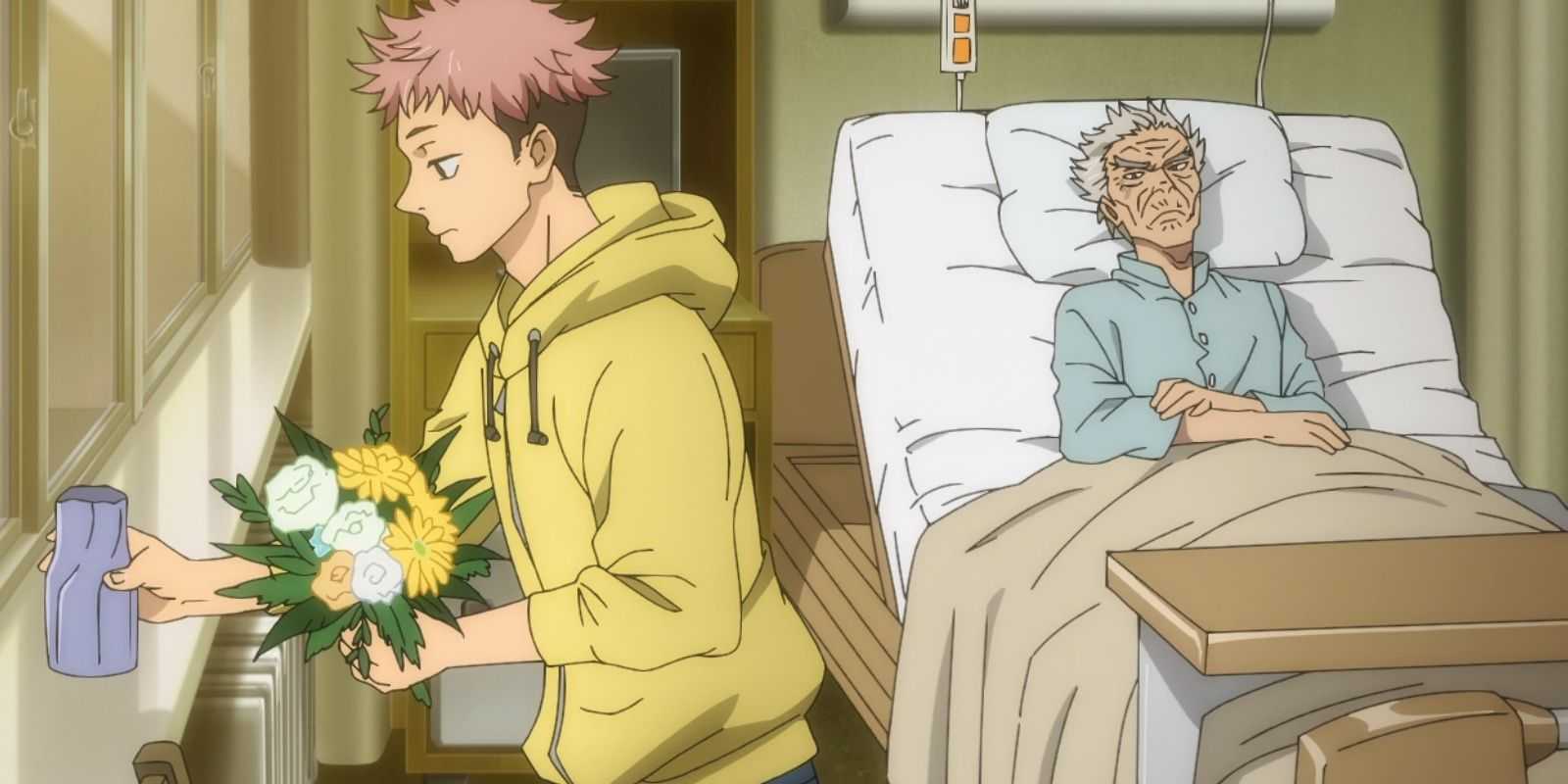 yuji itadori con su abuelo en jujutsu kaisen