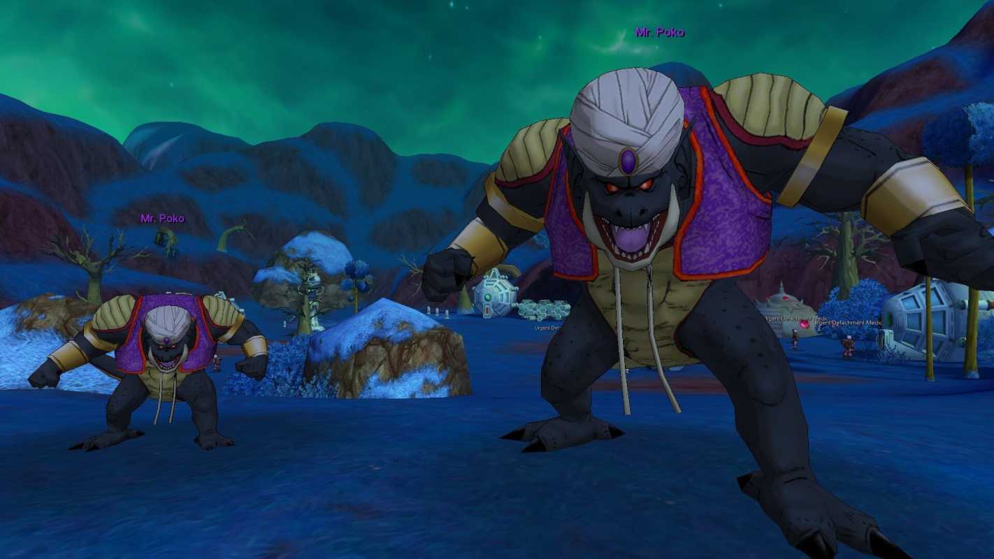 Sr. Poko Poko en pose de lucha de Dragon Ball Online