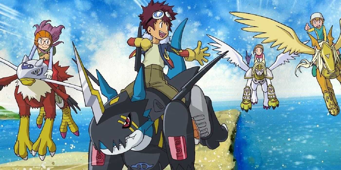 Дэвис и его друзья собираются вместе в Digimon Adventure 02.