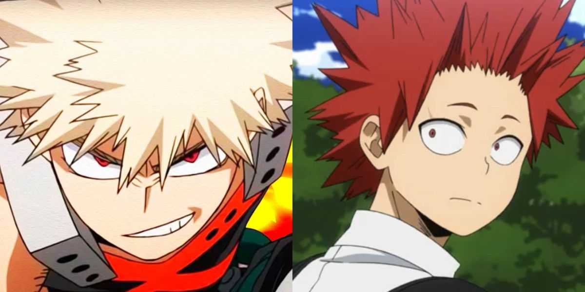 Kirishima y Bakugo de MHA.