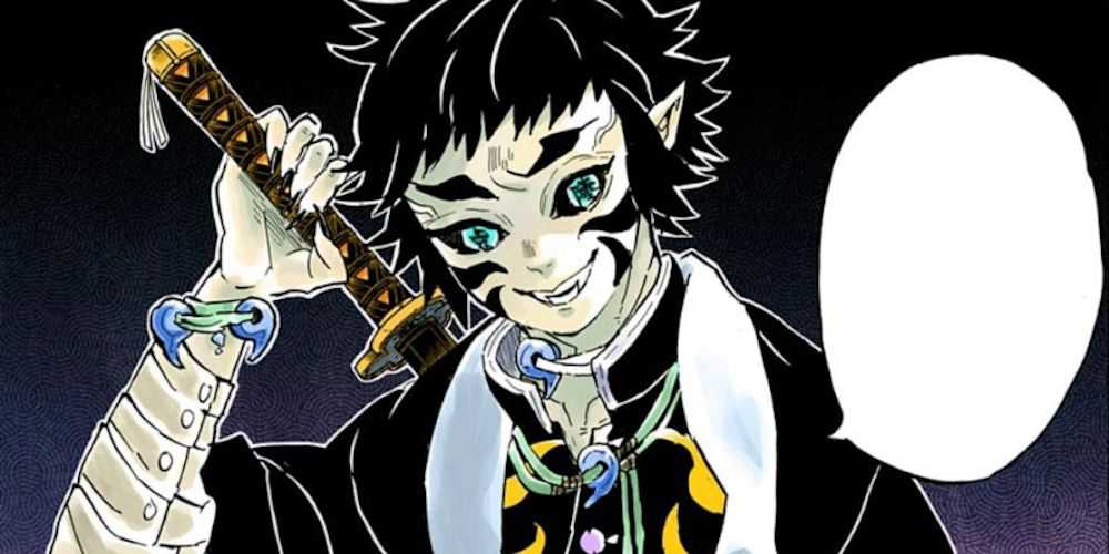 Kaigaku vytiahne svoj meč v mange Demon Slayer