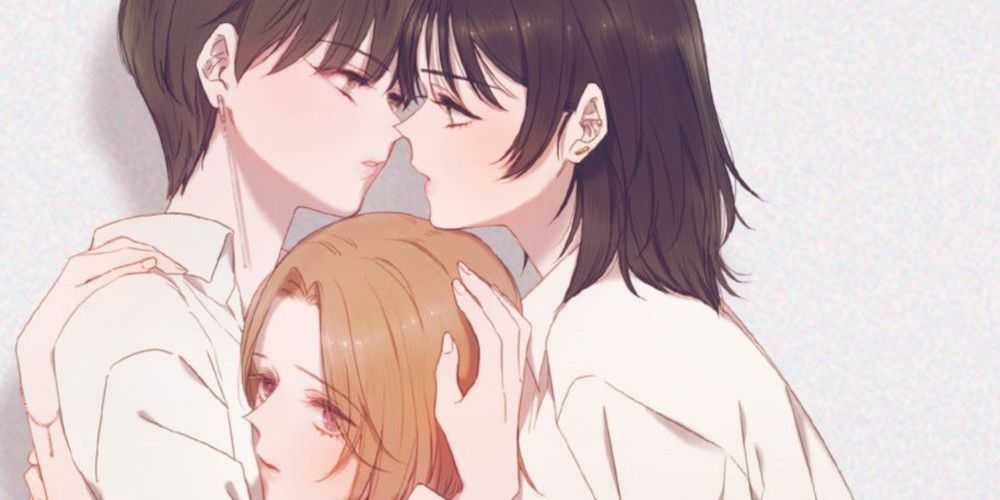 Ynseo, Juna und Saeha umarmen sich auf dem Cover von would you? Könnten Sie?