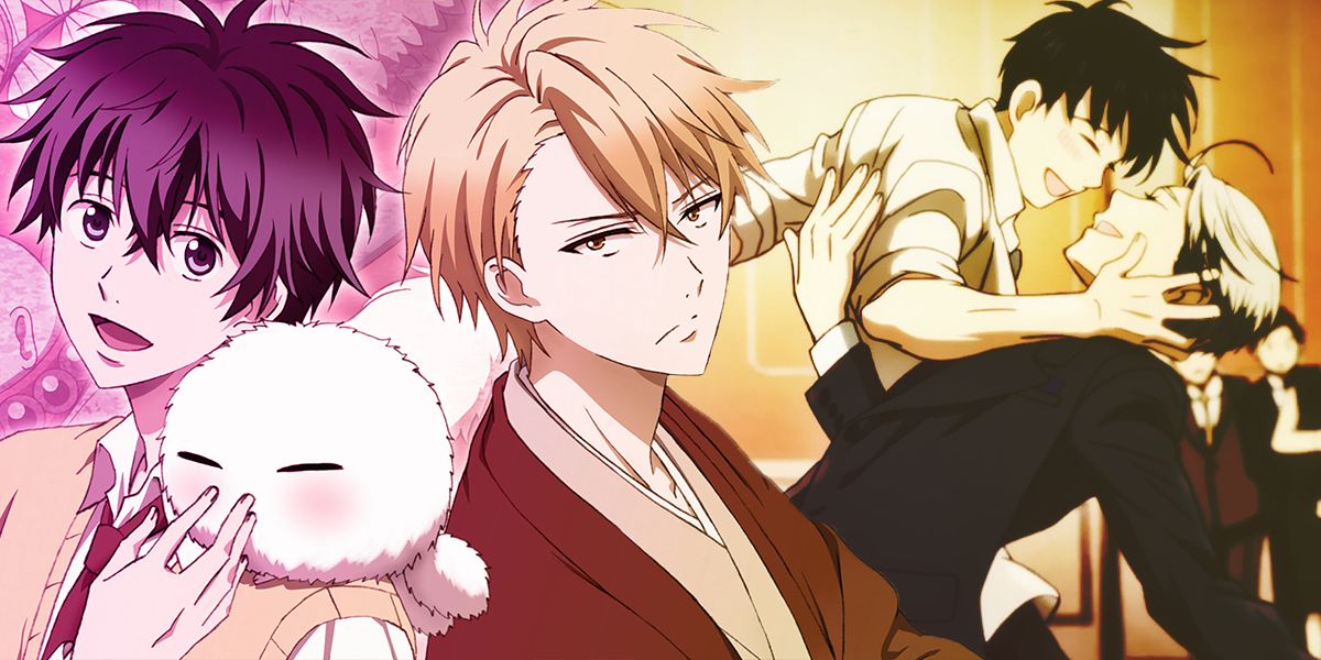 Shounen-Ai-Paare, die ihre Liebe zum Ausdruck bringen