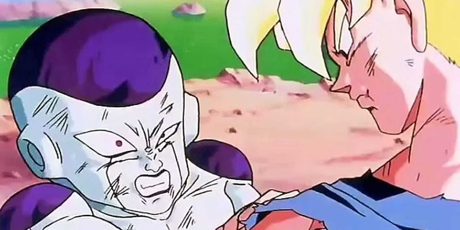 ドラゴンボールZでナメック星で対峙する悟空とフリーザ。