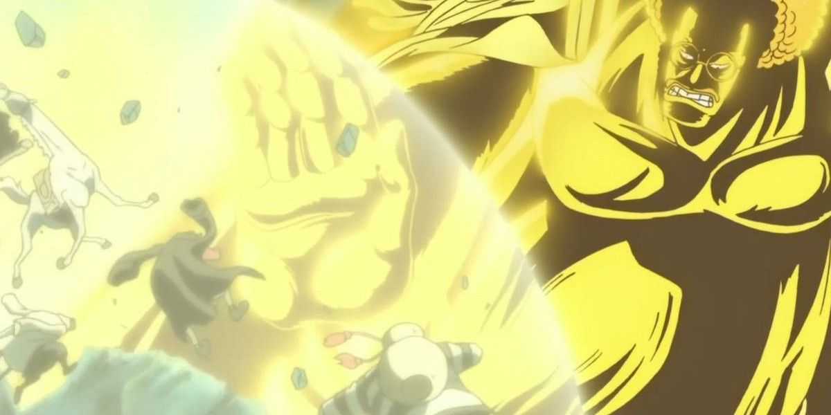 Sengoku in Buddha-Form greift Piraten in Marineford in One Piece an